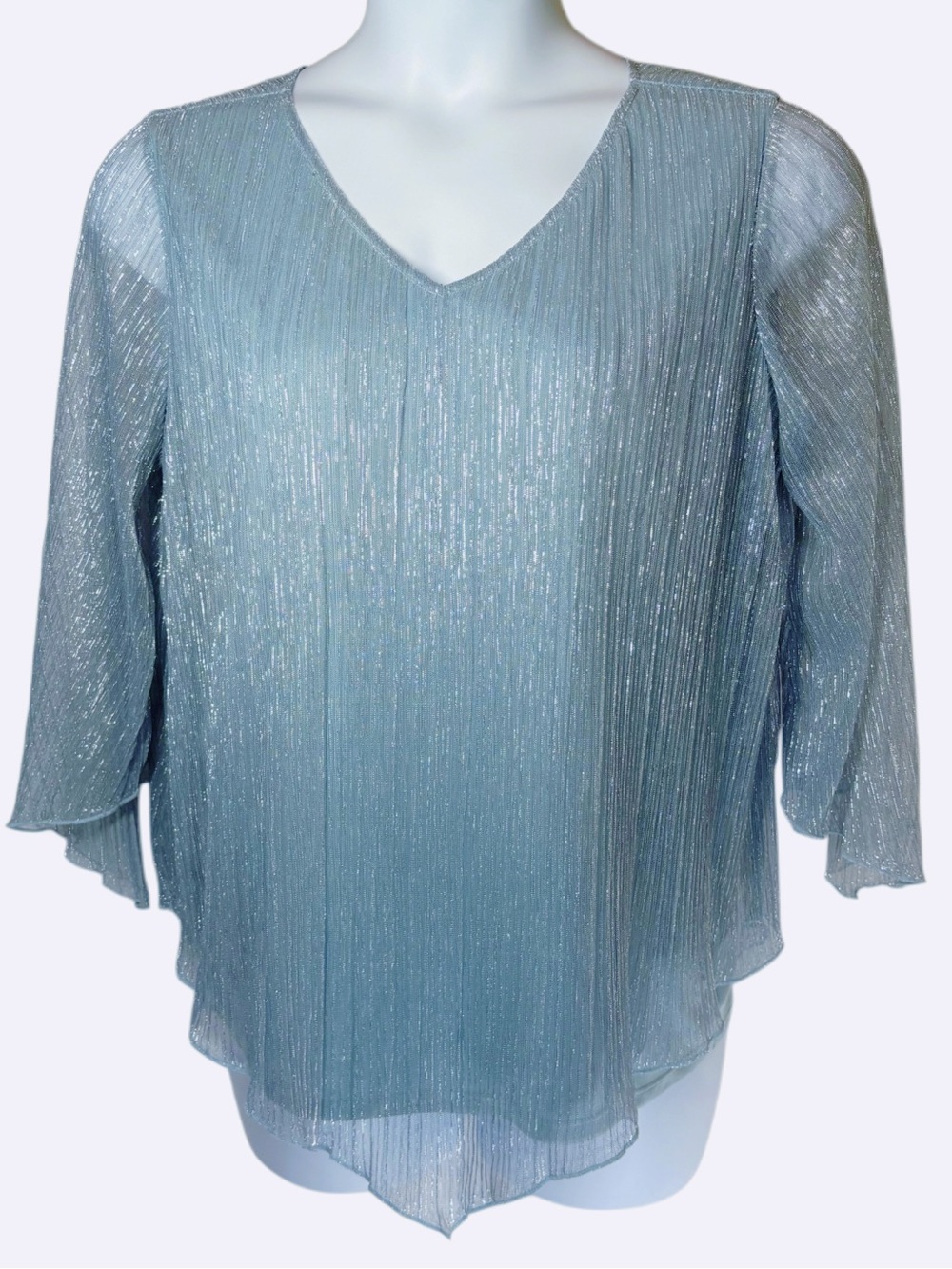 NWT V-Neck Sparkly Long Sleeved Blouse Holiday Fairycore